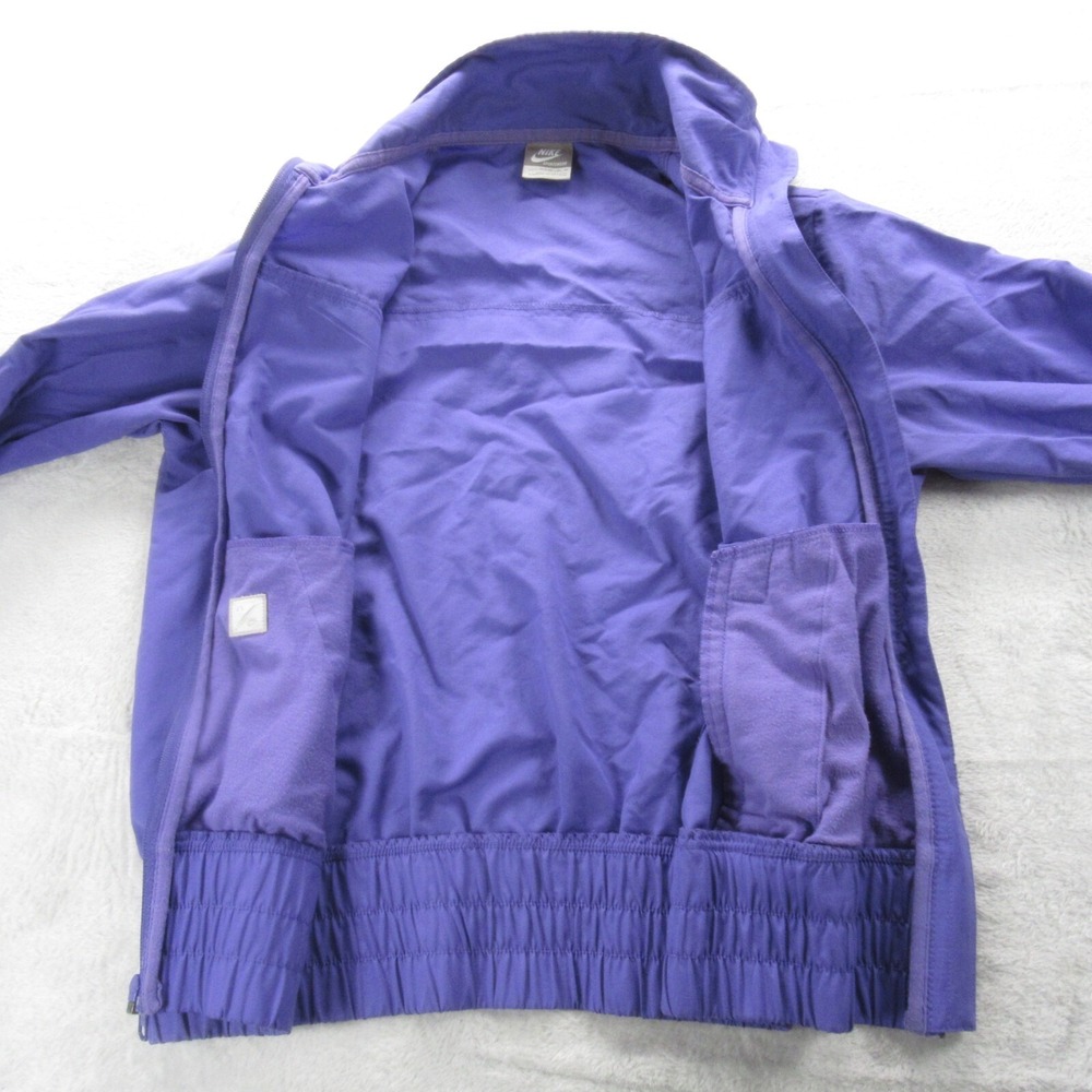 Nike Sportswear Jacket Men Medium Purple Pockets Elastic Hem Full Zip Run VTG
